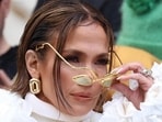 Jennifer Lopez flaunts her gold Schiaparelli sunglasses  
