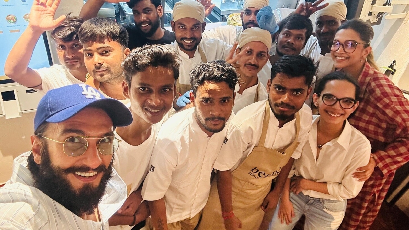 Parents-to-be Deepika Padukone and Ranveer Singh pose with Mumbai restaurant staff after dinner in unseen pic | Bollywood