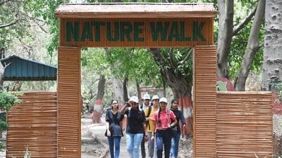 Gautam Budh Nagar forest department and SheWings (a personal care company working to educate men and women on women’s health and hygiene) jointly organised a nature walk at the Okhla Bird Sanctuary to mark the day. (Sunil GHosh/HT Photo) Gautam Budh Nagar forest department and SheWings (a personal care company working to educate men and women on women’s health and hygiene) jointly organised a nature walk at the Okhla Bird Sanctuary to mark the day. (Sunil GHosh/HT Photo)