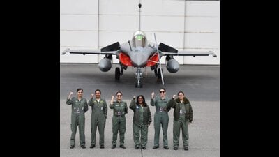 India’s deputy ambassador to the US Sripriya Ranganathan (3rd from right) with IAF women officers taking part in exercise Red Flag-Alaska. (IAF Photo) India’s deputy ambassador to the US Sripriya Ranganathan (3rd from right) with IAF women officers taking part in exercise Red Flag-Alaska. (IAF Photo)