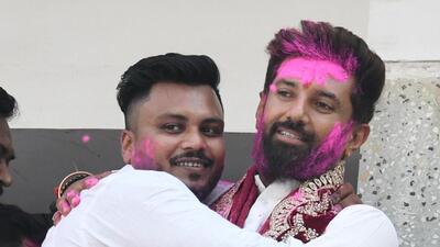 Lok Janshakti Party (Ram Vilas) leader Chirag Paswan celebrating his victory. (HT PHOTO) Lok Janshakti Party (Ram Vilas) leader Chirag Paswan celebrating his victory. (HT PHOTO)