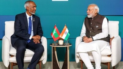 Prime Minister Narendra Modi with President of Maldives Mohamed Muizzu. (PTI File Photo)