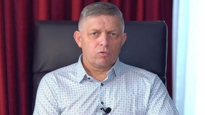 This frame grab made from Handout video footage made available by the Slovak government shows Slovak Prime Minister Robert Fico speaking for the first time since being shot and wounded in an assassination attempt against him last month, in Bratislava, Slovakia on June 5, 2024. (AFP) This frame grab made from Handout video footage made available by the Slovak government shows Slovak Prime Minister Robert Fico speaking for the first time since being shot and wounded in an assassination attempt against him last month, in Bratislava, Slovakia on June 5, 2024. (AFP)
