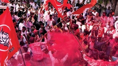 Thackeray’s party contested 21 seats as part of the opposition coalition Maharashtra Vikas Aghadi (MVA) and won nine. (Raju Shinde/HT Photo) Thackeray’s party contested 21 seats as part of the opposition coalition Maharashtra Vikas Aghadi (MVA) and won nine. (Raju Shinde/HT Photo)
