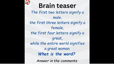 Will you be able to solve this brain teaser? Will you be able to solve this brain teaser?