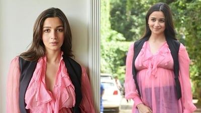 Alia Bhatt, now a proud mom to baby Raha, broke the internet by sharing a picture of her ultrasound in 2022. Her pregnancy didn't slow down her fashion-forward spirit. Alia frequently dazzled in bell-sleeved dresses, accentuating her pregnancy glow with minimal makeup and showcasing her natural beauty. Her maternity style perfectly blended comfort and elegance, proving that she remained a true fashion icon throughout her journey to motherhood. Alia Bhatt, now a proud mom to baby Raha, broke the internet by sharing a picture of her ultrasound in 2022. Her pregnancy didn't slow down her fashion-forward spirit. Alia frequently dazzled in bell-sleeved dresses, accentuating her pregnancy glow with minimal makeup and showcasing her natural beauty. Her maternity style perfectly blended comfort and elegance, proving that she remained a true fashion icon throughout her journey to motherhood. 