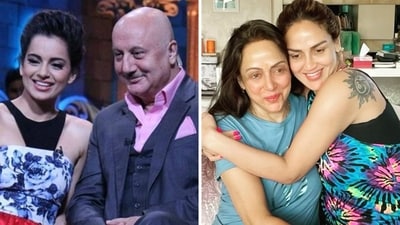 Both Kangana Ranaut and Hema Malini were BJP candidates in their respective poll campaigns. Both Kangana Ranaut and Hema Malini were BJP candidates in their respective poll campaigns.