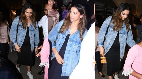 Deepika Padukone flaunting her baby bump in bodycon Deepika Padukone flaunting her baby bump in bodycon