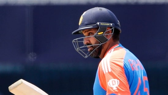 India's captain Rohit Sharma celebrates his half century during the Group A match against Ireland in the ICC Mens T20 World Cup 2024 (ANI)