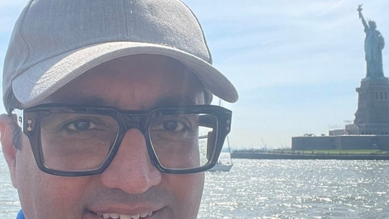 Ashneer Grover visited the Statue of Liberty in the US. (X/@Ashneer_Grover)