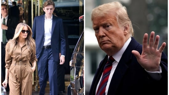 Melania Trump entered a black Secret Service SUV, which was filled with at least seven Louis Vuitton luggage bags, according to the NY Post. (X@Karluska and PBS)