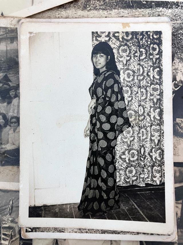 Marian,16, trying a sari for the first time, 1960s Kohima (Manou) Marian,16, trying a sari for the first time, 1960s Kohima (Manou)