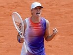Poland's Iga Swiatek celebrates winning her semifinal match of the French Open tennis tournament against Coco Gauff Poland's Iga Swiatek celebrates winning her semifinal match of the French Open tennis tournament against Coco Gauff