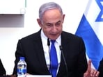 Israeli Prime Minister Benjamin Netanyahu gestures as he attends a cabinet meeting at the Bible Lands Museum in Jerusalem on June 5, 2024. (Photo by GIL COHEN-MAGEN / POOL / AFP) Israeli Prime Minister Benjamin Netanyahu gestures as he attends a cabinet meeting at the Bible Lands Museum in Jerusalem on June 5, 2024. (Photo by GIL COHEN-MAGEN / POOL / AFP)