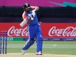 India's captain Rohit Sharma bats for a half century during the ICC men's Twenty20 World Cup 2024 group A cricket match between India and Ireland India's captain Rohit Sharma bats for a half century during the ICC men's Twenty20 World Cup 2024 group A cricket match between India and Ireland