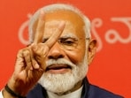  Prime Minister Narendra Modi gestures at the Bharatiya Janata Party (BJP) headquarters in New Delhi, India, June 4, 2024. 