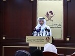 Qatar's Foreign Ministry spokesman, Majed Al-Ansari speaks during a weekly press briefing at the Ministry of Foreign Affairs in Doha, Qatar, June 4, 2024