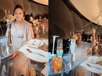 Jamnagar: Woman receiving a sweet birthday surprise from Ambanis during Anant Ambani and Radhika Merchant's pre-wedding in March. 