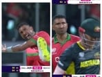 Kaleemullah giving a send-off to David Warner