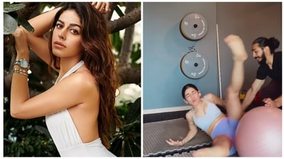 Alaya F keeps on sharing her fitness workouts on her social media. Alaya F keeps on sharing her fitness workouts on her social media.