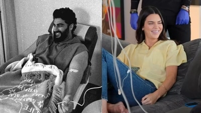 Arjun Kapoor and Kendall Jenner take vitamin IV drips Arjun Kapoor and Kendall Jenner take vitamin IV drips