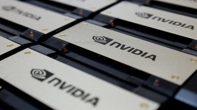NVIDIA HGX AI Supercomputer on display during the annual Foxconn Tech Day in Taipei, Taiwan. (Reuters)