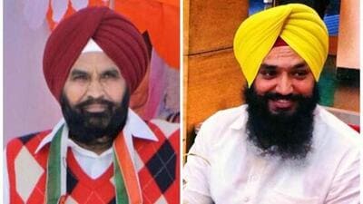 Former Baghapurana MLA Darshan Singh Brar and his son Kamaljit Singh Brar, who contested against Punjab Congress chief Amrinder Singh Raja Warring in Ludhiana in the recent parliamentary elections. (HT file photo)