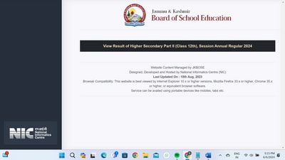 JKBOSE 12th result 2024: Candidates can check their class 12 results on the official website by entering their roll number and registration number. (jkresults,nic.in) JKBOSE 12th result 2024: Candidates can check their class 12 results on the official website by entering their roll number and registration number. (jkresults,nic.in)