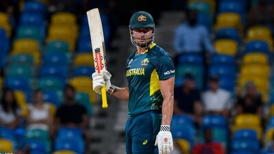 Australia's Marcus Stoinis celebrates after scoring a half-century (50 runs) during the ICC men's Twenty20 World Cup 2024 group B cricket match vs Oman (AFP) Australia's Marcus Stoinis celebrates after scoring a half-century (50 runs) during the ICC men's Twenty20 World Cup 2024 group B cricket match vs Oman (AFP)