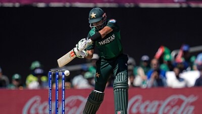 Initially, Pakistan posted 159/7 in 20 overs, with Babar smacking 44 off 43 balls. (PTI) Initially, Pakistan posted 159/7 in 20 overs, with Babar smacking 44 off 43 balls. (PTI)