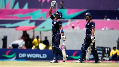 Chasing 160, USA raced to 159/3 in 20 overs, courtesy of a half-century from Monank Patel (50). (PTI) Chasing 160, USA raced to 159/3 in 20 overs, courtesy of a half-century from Monank Patel (50). (PTI)