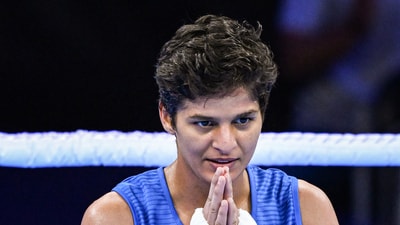 Jaismine Lamboria in action for India (PTI) Jaismine Lamboria in action for India (PTI)