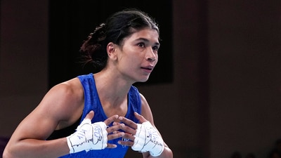 Nikhat Zareen in action (PTI) Nikhat Zareen in action (PTI)