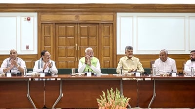 Prime Minister Narendra Modi chaired a meeting of National Democratic Alliance (NDA) leaders at the PM's residence, in New Delhi, on Wednesday. (PTI) Prime Minister Narendra Modi chaired a meeting of National Democratic Alliance (NDA) leaders at the PM's residence, in New Delhi, on Wednesday. (PTI)