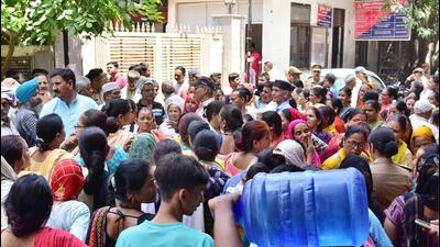 The Khoda locality, located next to UP-Gate, is home to about 45,000 households who do not have provision of tapped water supply (Sakib Ali/HT Photo) The Khoda locality, located next to UP-Gate, is home to about 45,000 households who do not have provision of tapped water supply (Sakib Ali/HT Photo)