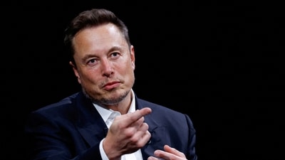 Elon Musk, CEO of SpaceX and Tesla and owner of X, formerly known as Twitter, gestures as he attends the Viva Technology conference on innovation and startups. (Reuters)