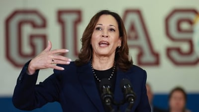 Pro-Palestine protestors called Kamala Harris a “war criminal” and demanded a ceasefire while raising slogans of “Free, free, free Palestine!” (Getty Images via AFP) Pro-Palestine protestors called Kamala Harris a “war criminal” and demanded a ceasefire while raising slogans of “Free, free, free Palestine!” (Getty Images via AFP)