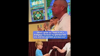 Snapshot of the grandfather and the grandson. (Instagram) Snapshot of the grandfather and the grandson. (Instagram)