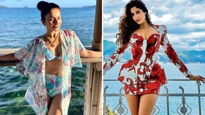 Rakul Preet Singh delivers stylish swimsuit inspiration in her floral bikini set in Fiji while Janhvi Kapoor is stunning in her floral red and white floral peplum mini dress (Instagram)