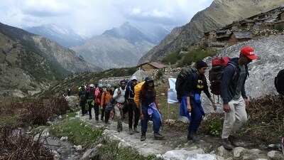 The team constituted 18 trekkers from Karnataka and one from Maharashtra, besides three local guides, (Representational image) (Mayank Arya/ HT Photo)