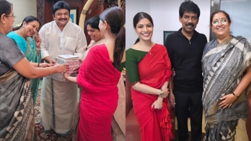 Varalaxmi Sarathkumar invited Prabhu and Bala to her wedding. Varalaxmi Sarathkumar invited Prabhu and Bala to her wedding.
