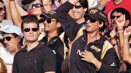 Rahul Gandhi also once joined Shah Rukh Khan for an IPL match.