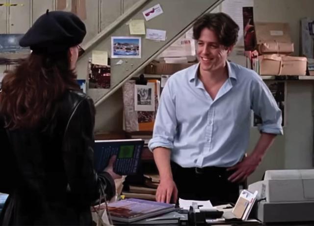 In Notting Hill (1999), the main characters meet at a bookshop for the first time. In Notting Hill (1999), the main characters meet at a bookshop for the first time.