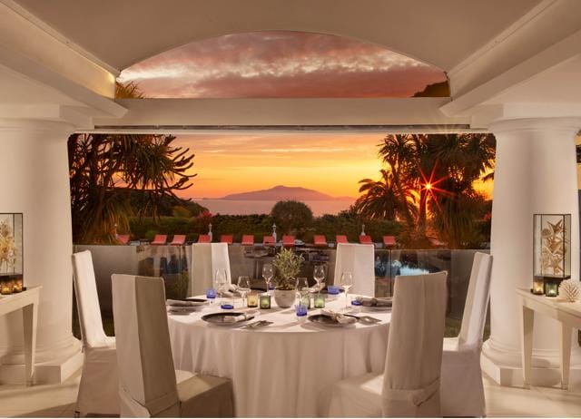 L’Olivo is regarded as the best restaurant in Capri and has two Michelin stars. L’Olivo is regarded as the best restaurant in Capri and has two Michelin stars.