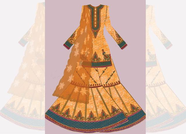 A early sketch the Narulas made when designing for Heeramandi. A early sketch the Narulas made when designing for Heeramandi.