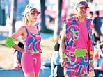 Margot Robbie and Ryan Gosling who play Barbie and Ken in the Barbie movie by Greta Gerwig