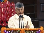 Telugu Desam Party (TDP) chief N Chandrababu Naidu addresses the National Democratic Alliance (NDA) Parliamentary Party meeting, at the Samvidhan Sadan, in New Delhi on Friday. (ANI Photo)