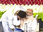 Senior BJP leader Narendra Modi with LJP (Ram Vilas) chief Chirag Paswan during the NDA parliamentary party meeting at Samvidhan Sadan. (PTI) Senior BJP leader Narendra Modi with LJP (Ram Vilas) chief Chirag Paswan during the NDA parliamentary party meeting at Samvidhan Sadan. (PTI)