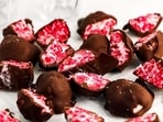 Strawberries mixed into yoghurt bite and frozen makes for a tasty treat(Instagram)