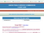 UPSC Admit Card 2024 Live: Civil Services prelims hall tickets released